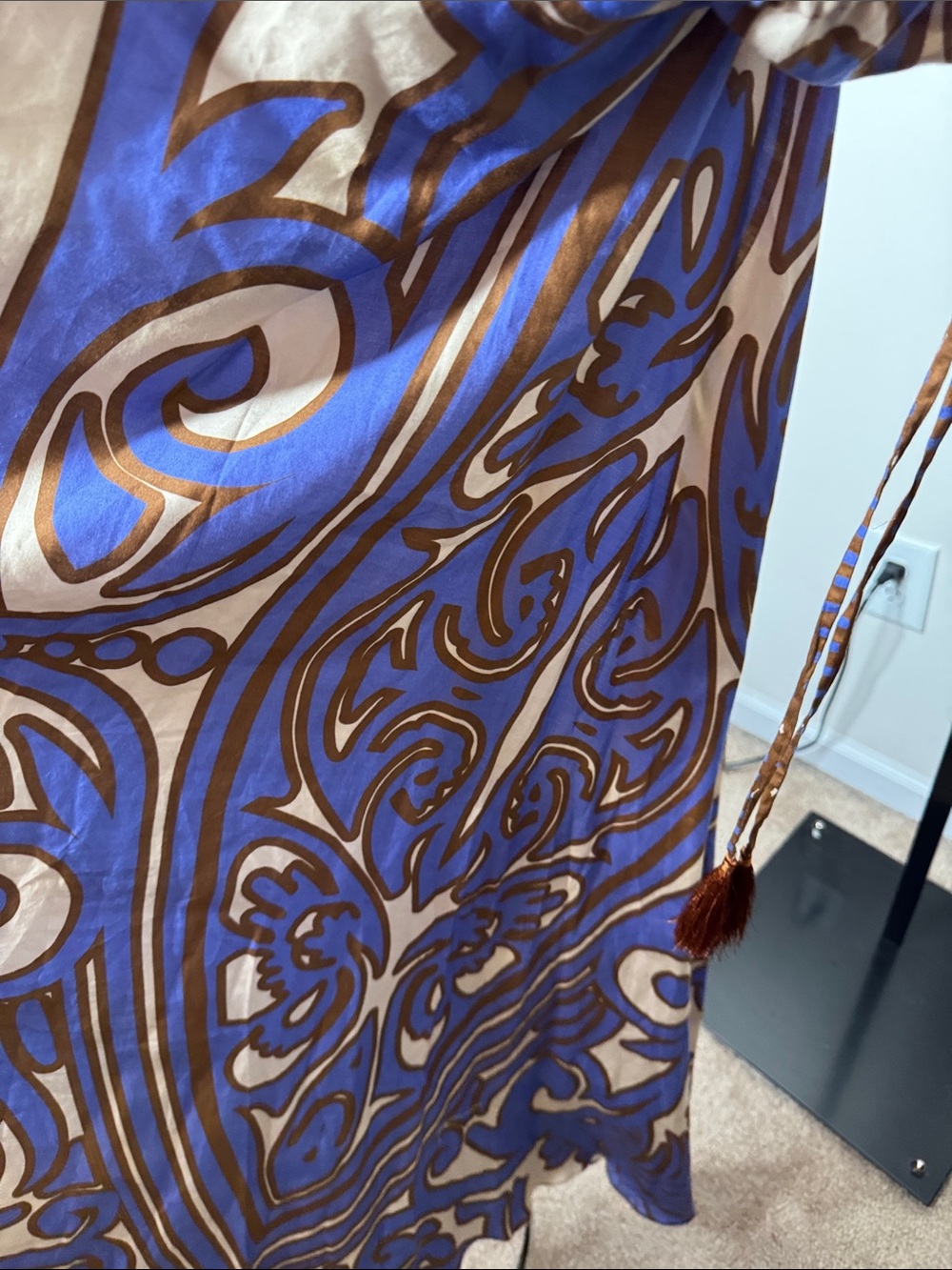 Anthropologie Purple and Cream Swirl Maxi Dress - Picture 7 of 9